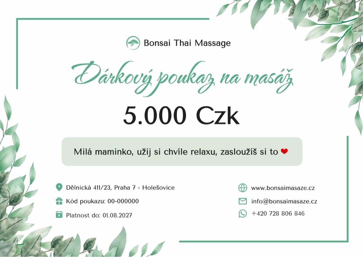 Ukázka dárkového poukazu na libovolnou částku